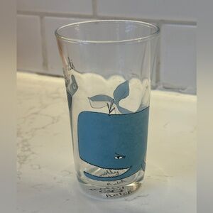 Anthropologie Molly Hatch blue whale “It’s okay” glass